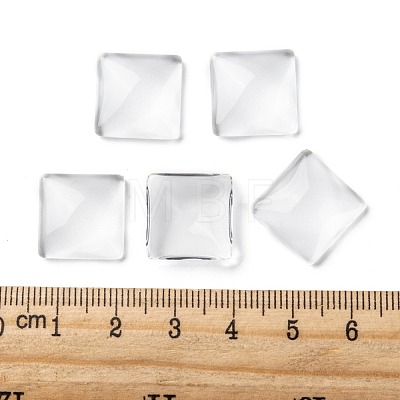Transparent Clear Glass Square Cabochons GGLA-A001-15mm-1