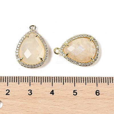 Natural Moonstone Faceted Teardrop Pendants G-I382-01G-03-1