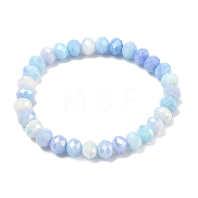 AB Color Faceted Rondelle Glass Beaded Stretch Bracelets for Women BJEW-PH01820-01-1