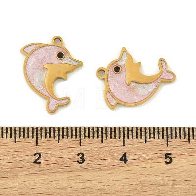 304 Stainless Steel Enamel Pendants STAS-H251-01A-G-1