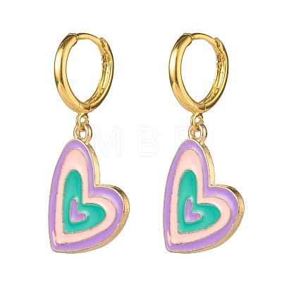 Colorful Alloy Enamel Dangle Hoop Earrings for Women EJEW-JE04776-1