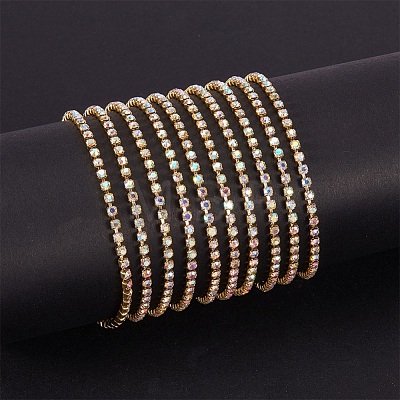 Brass Rhinestone Strass Chains CHC-T001-SS10-02C-1