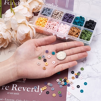 Beadthoven 2100Pcs 10 Colors Handmade Polymer Clay Beads CLAY-BT0001-04-1