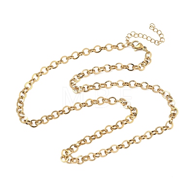 304 Stainless Steel Rolo Chain Necklaces NJEW-Z102-01G-1
