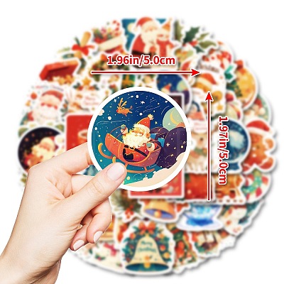 50Pcs Christmas Theme Cartoon Paper Stickers DIY-P085-13-1