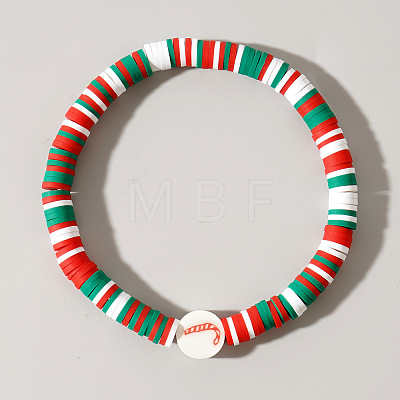 Christmas Polymer Clay Heishi & Acrylic Beads Stretch Bracelets for Women MC0425-3-1