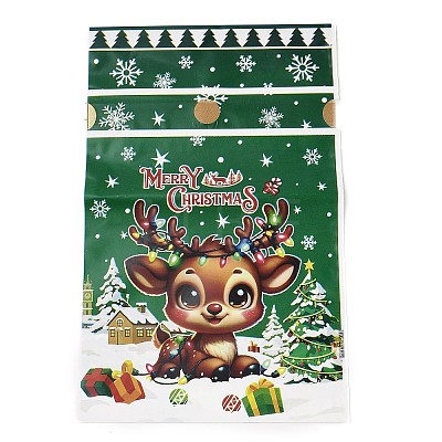 Christmas Deer Plastic  Packing Pouches Drawstring Bags ABAG-Q053-05A-1