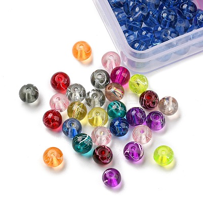 600Pcs 15 Colors Drawbench Transparent Glass Beads GLAD-SZ0001-03-1