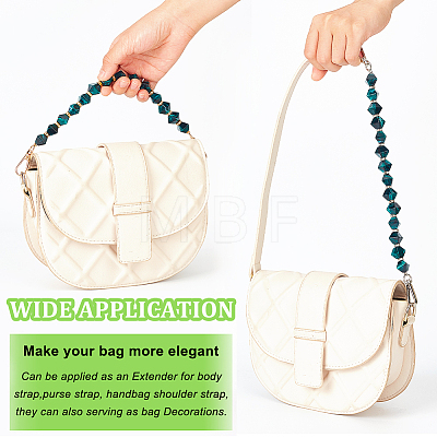 WADORN 2Pcs 2 Colors Resin Faceted Beaded Bag Handles FIND-WR0008-13-1