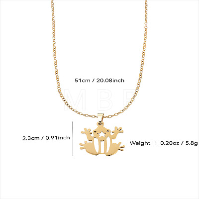 304 Stainless Steel Cutout Pendant Necklaces for Women WGB0580-01-1