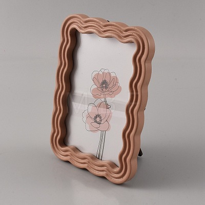 Resin Wavy Edge Photo Frame Stand for Tabletop Display RE-JOYA7E4-01B-1