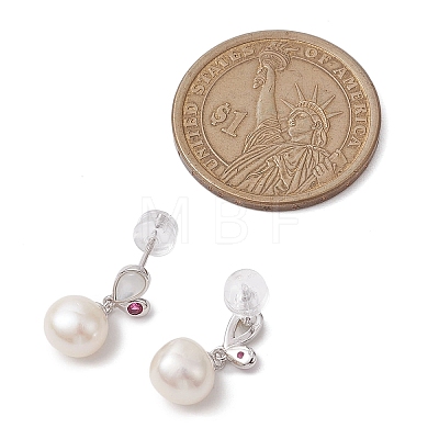 Natural Pearl Ear Studs EJEW-P286-23P-1