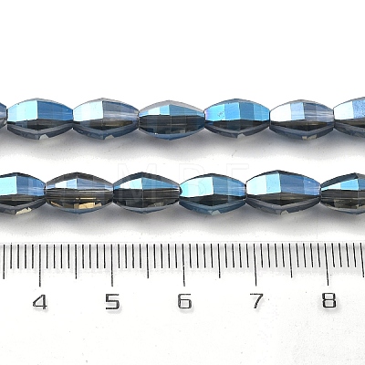 Electroplate Transparent Glass Beads Strands EGLA-M032-03A-PL02-1