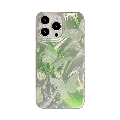 Summer Green Butterfly TPU Plastic Mobile Phone Cover PW-WG901B1-09-1