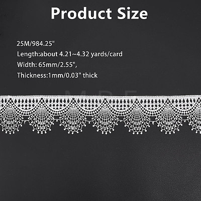 Polyester Lace Ribbons OCOR-WH0046-78B-1