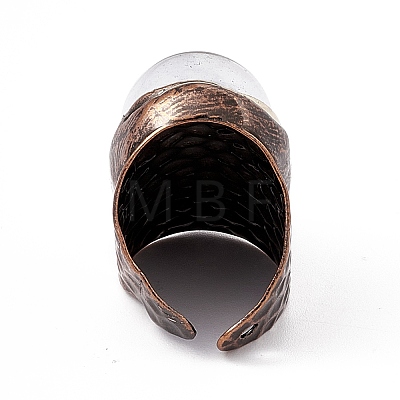Oval Glass Cuff Rings RJEW-D077-07AB-1