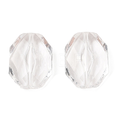 Faceted Hexagon Transparent Acrylic Beads X-TACR-R126-A01-1