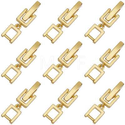 SUNNYCLUE 9Pcs Brass Fold Over Clasps KK-SC0004-06G-1
