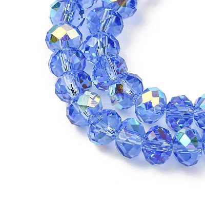 Electroplate Transparent Glass Beads Strands EGLA-A046-01B-20-1