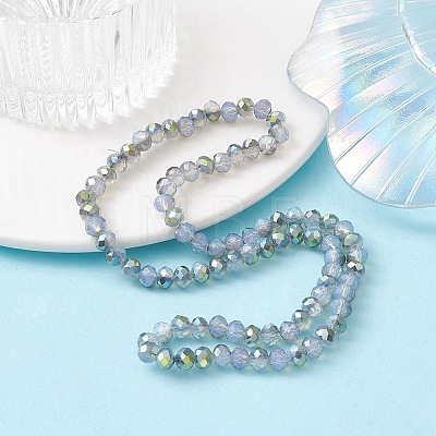 Electroplate Transparent Glass Beads Strands EGLA-YW0001-64A-1