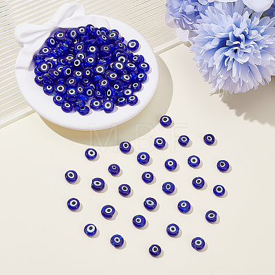 150Pcs Handmade Evil Eye Lampwork Beads LAMP-ME0001-17-1