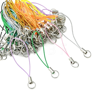 100Pcs Polyester Cord Mobile Straps MOBA-FS0001-02E-1