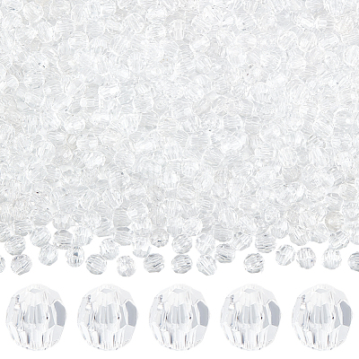 600Pcs Round Transparent Acrylic Beads MACR-ME0001-24-1