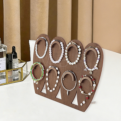 1 Set 2-Tier Wood Jewelry Display Stands ODIS-SC0001-14B-1