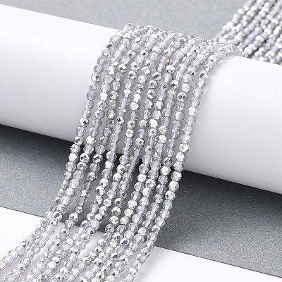 Transparent Electroplate Glass Beads Strands GLAA-H021-01A-HP06-1