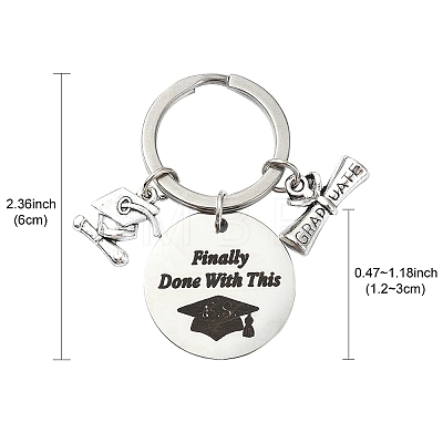 Flat Round Alloy Keychain KEYC-YW00090-01-1