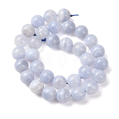Natural Blue Lace Agate Beads Strands G-F222-30-12mm-01A-1