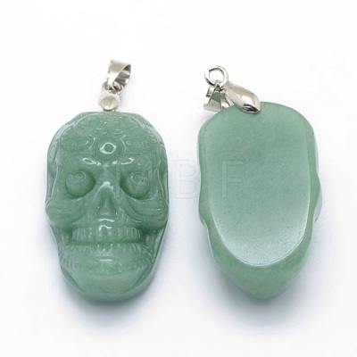 Natural Green Aventurine Pendants G-P393-A02-1