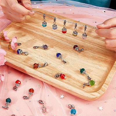 Glass Pendants HJEW-SC0001-07-1