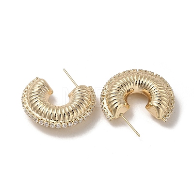 Brass Stud Earrings KK-L208-85A-G-1