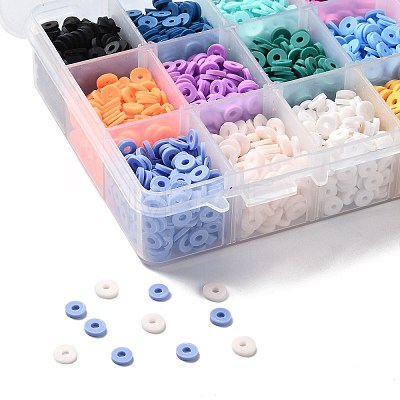 150G 15 Colors Handmade Polymer Clay Beads CLAY-JP0001-13-6mm-1