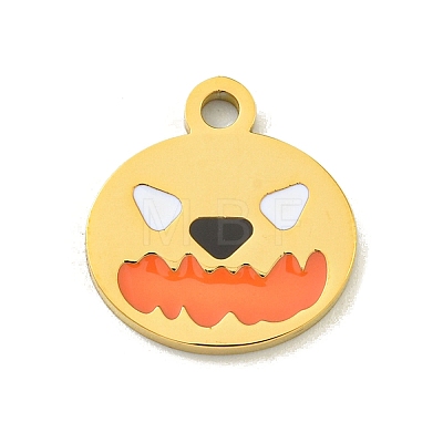 Halloween Theme Ion Plating(IP) 304 Stainless Steel Enamel Charms STAS-M011-03D-1