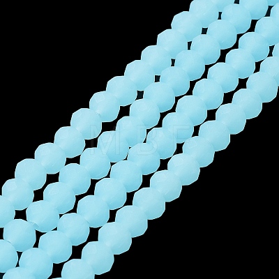Imitation Jade Solid Color Glass Beads Strands EGLA-A034-J8mm-MD04-1