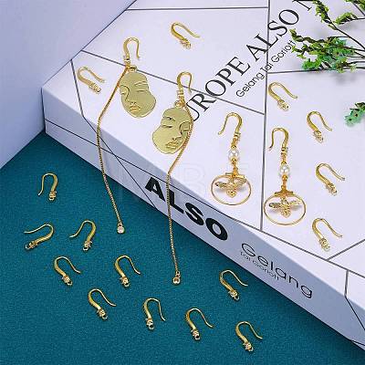 10 Pair Brass Micro Pave Clear Cubic Zirconia Earring Hooks ZIRC-SZ0005-02-1