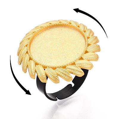 Adjustable Alloy & Iron Bezel Cup Ring Base with Rotatable Tray MAK-T012-11G-1