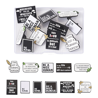 11Pcs 11 Style Motivational Enamel Pins JEWB-BY0001-05-1