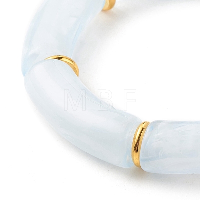 Acrylic Tube Beaded Stretch Bracelets BJEW-JB07774-04-1