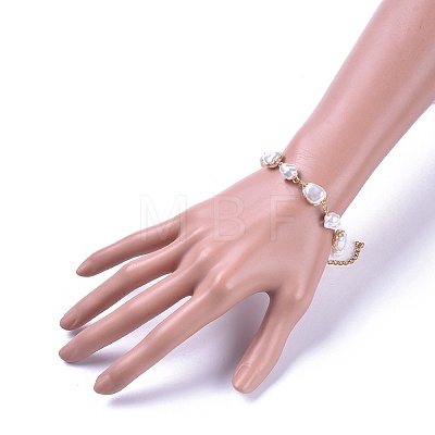 Plastic Imitation Pearl Beads Bracelets X-BJEW-JB04549-1