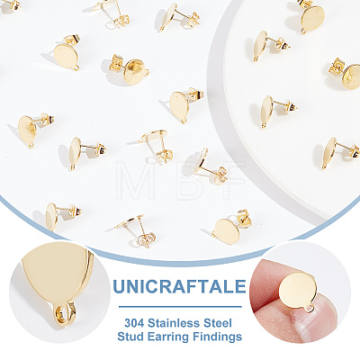 Unicraftale 304 Stainless Steel Stud Earring Findings STAS-UN0003-36G-1