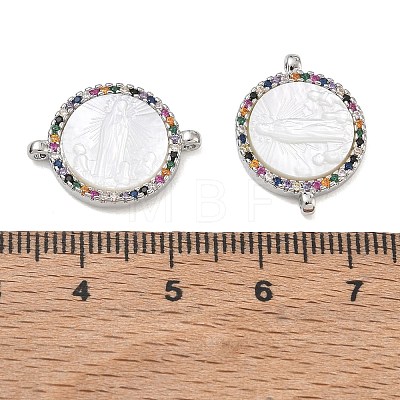 Rack Plating Brass Micro Pave Colorful Cubic Zirconia Connector Charms CU-CBA01AA-22P-1