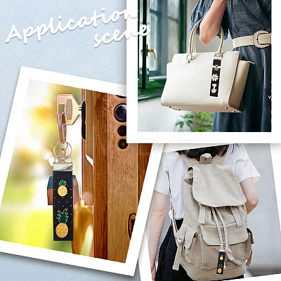 2Pcs Felt Badge Holders Keychain Clasps FIND-CP0004-06B-1