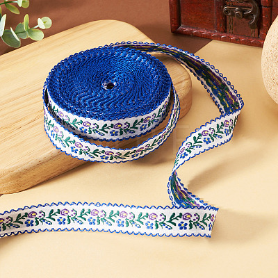 10Yards Polyester Flower Ribbon OCOR-TA0003-63A-1