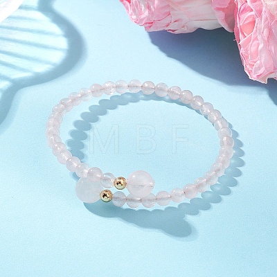 Natural Gemstone Beaded Cuff Bangles BJEW-JB13328-1