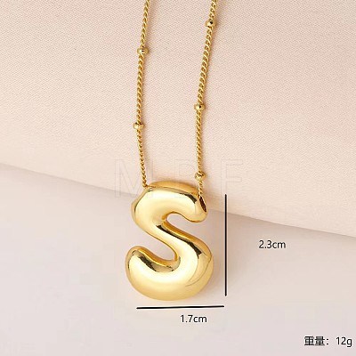 Simple and Stylish Brass Letter Pendant Necklaces for Women Men GF2554-19-1