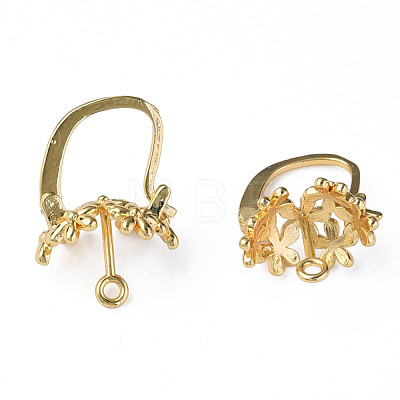 Brass Hoop Earring Findings with Latch Back Closure KK-N233-375-1