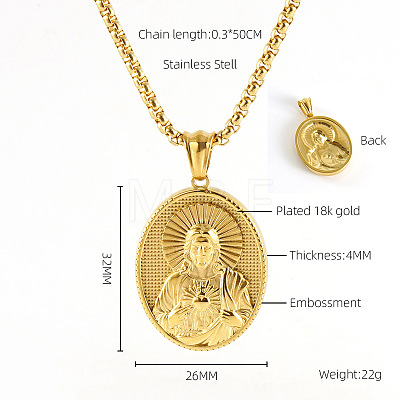 304 Stainless Steel Pendant Necklaces FS-WG0CD66-07-1
